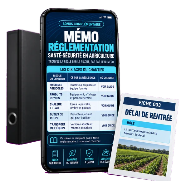 Bonus 2, Mémo Réglementation Santé-Sécurité en Agriculture